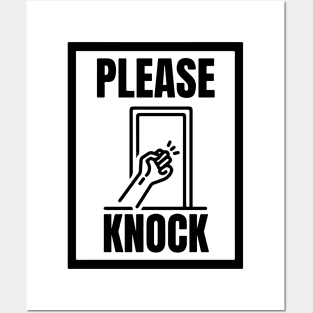 please knock. sticker Posters and Art